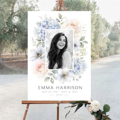 Personalized Funeral Celebration Of Life Welcome Sign #11 - color: Style 11