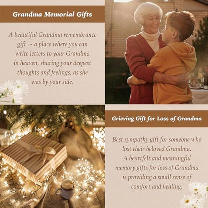 Grandma Grieving Gift, Sympathy Condolence Remembrance Memorial Gifts | Letters To My Grandma In Heaven Faux Leather Journal Window Cover 200 Pages A5 Lined for Family Friend Who Loss of Grandma - style: Grandma
