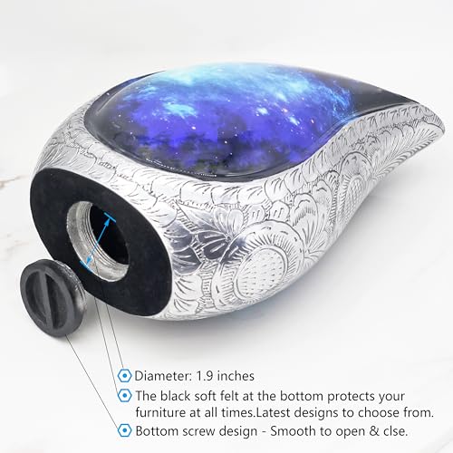 M MEILINXU Blue and Black Urns for Human Ashes Adult Man, Galaxy Tear Drop - color: Blue & Black, size: Large / Full Size