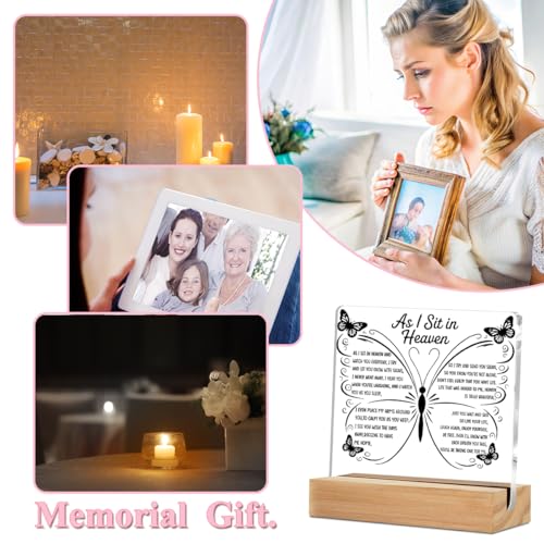 As I Sit In Heaven Sign, Sympathy Gifts Acrylic Sign Condolences Gifts - color: Sympathy Gifts