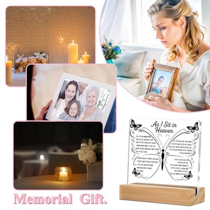 As I Sit In Heaven Sign, Sympathy Gifts Acrylic Sign Condolences Gifts - color: Sympathy Gifts