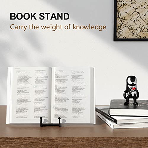 3 Pack 6 Inch Plate Stands for Display - Metal Picture Stand Plate Holder | Frame Holder Fits 7"-15" H Book, Photo, Cookbook, Sturdy Rust-Resistant Solid Iron, Small Easel for Wedding Home Decor, Black