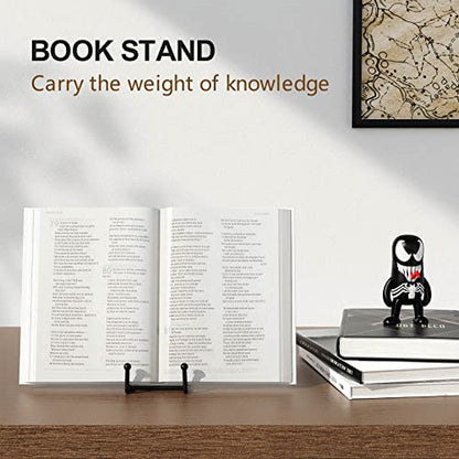 3 Pack 6 Inch Plate Stands for Display - Metal Picture Stand Plate Holder | Frame Holder Fits 7"-15" H Book, Photo, Cookbook, Sturdy Rust-Resistant Solid Iron, Small Easel for Wedding Home Decor, Black