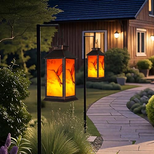 Homemory Solar Hanging Lanterns Outdoor Waterproof Hummingbird LED Lights - style: Hummingbird