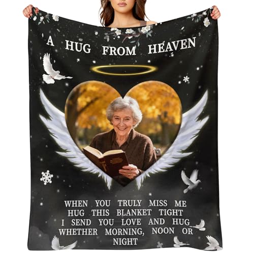 Custom Memorial Blanket with Photos for Loss of Loved One, Thanksgiving Gifts Personalized Sympathy Blanket for Loss of Dad Mom Husband Wife Friend of Loved One Gifts, Ships Next Day Made in USA - color: Style 5