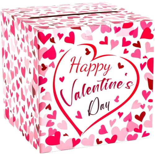 Hxezoc Valentine Card Box Favors Post Box Happy Valentines Day Cardboard Box for Kids Classroom, Valentine's Day, Baby Showers, Anniversary, Birthday Party Favors, Table Centerpiece Decorations - style: Valentines