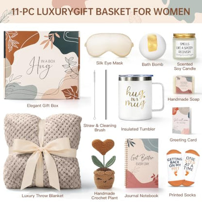 11PCS Self Care Gift Basket, Sympathy Care Package for Women - color: Oatmeal