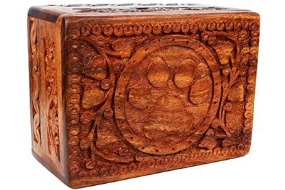 Wooden Pet Memorial Cremation Urns for Ashes Pet Urn Wood Keepsake Paw Box Urns for Cat Dogs Ashes | Cat Memorials