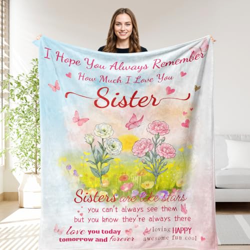 OHOIT Sister Birthday Gifts Blanket, Sisters Gifts from Sister 40"x60" - color: Sister, size: Throw Size 40" x 60" (100 x 150 cm)
