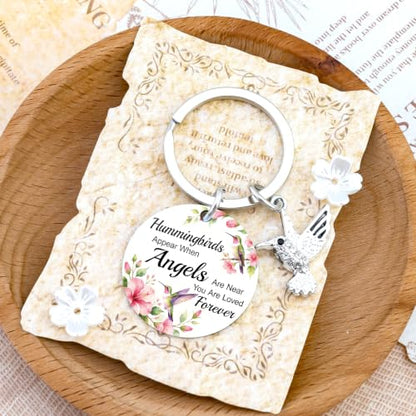 Hummingbird Keychain Grief Gifts for Women Hummingbird Gifts | Condolences Gift Basket for Loss Bereavement Sympathy Gifts for Loss of Loved One Mother Son Husband Daughter Friends