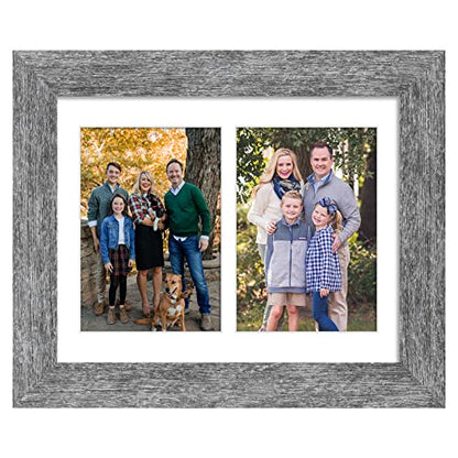 8.5x11 Collage Frame, 2 Open 5x7 Photo Frame Collage for Wall - color: Grey, size: 8.5x11 - (2 open5x7）
