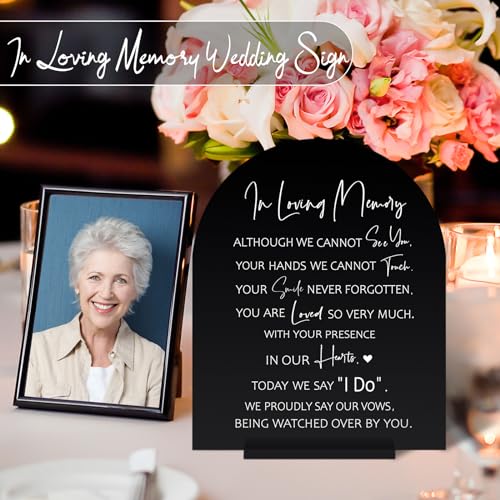 Chunful in Loving Memory Wedding Memorial Table Sign for Wedding,Elegant - style: Elegant