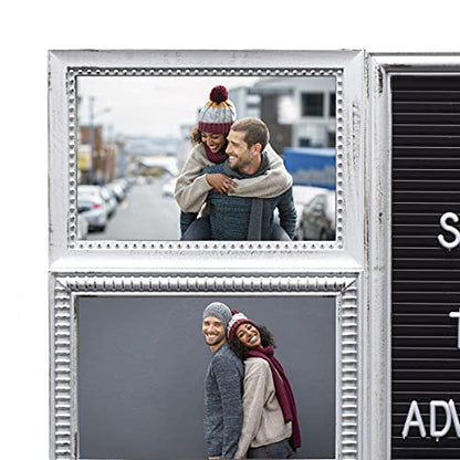 MELANNCO Customizable Letterboard 6-Opening Photo Collage Frame, 20 x 14 Inch, Distressed White - color: Distressed White, size: 20x14 - 6 Opening