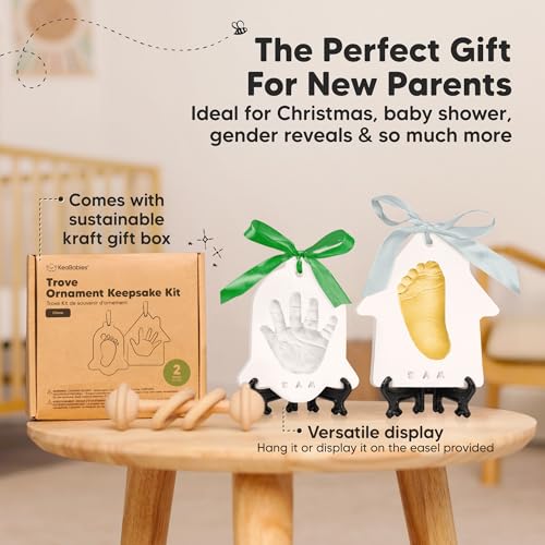 Baby Hand and Footprint Kit, Personalized Baby Christmas Ornament (Chime) - color: Chime