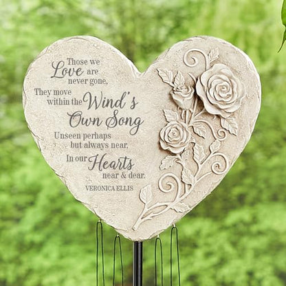 Let's Make Memories Personalized Memorial Wind Chime - Sympathy - Customized Condolences - Loss of Loved One - Celebrate Their Life - Outdoor Memorial - Windsong Sympathy Garden Wind Chime - style: Heart - Wind's Own Song