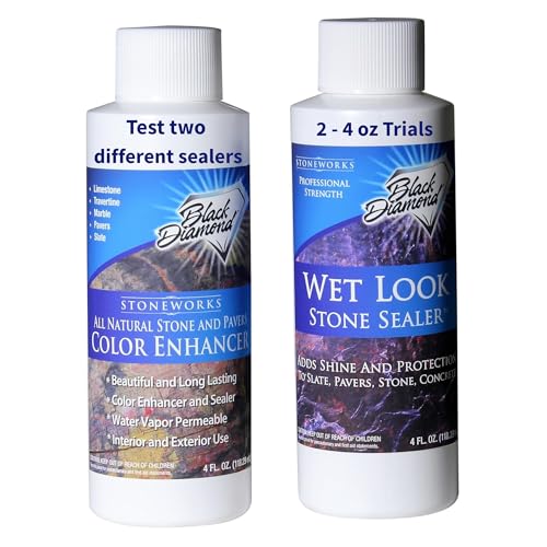 Wet Look Natural Sealer 4oz Sample- Color Enhancer 4oz Sample. | Durable Long-Lasting Gloss Protection, Interior and Exterior, Pavers, Slate, Sandstone, Travertine, Flagstone - style: Trial Size/Trial Size