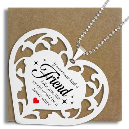 Friendship Gift for Her, Heart Shaped Stainless Steel Hanging Sign with Touching Quote, Thank You Gift for Best Friends, Long Distance Friends, Birthday, Christmas Hanging Ornaments S2X41 - style: Friendship3