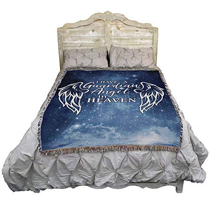 Pure Country Weavers I Have A Guardian Angel in Heaven Blanket - Sympathy Bereavement Gift Tapestry Throw Woven from Cotton - Made in the USA (72x54) - color: Guardian Angel, size: 72" x 54"