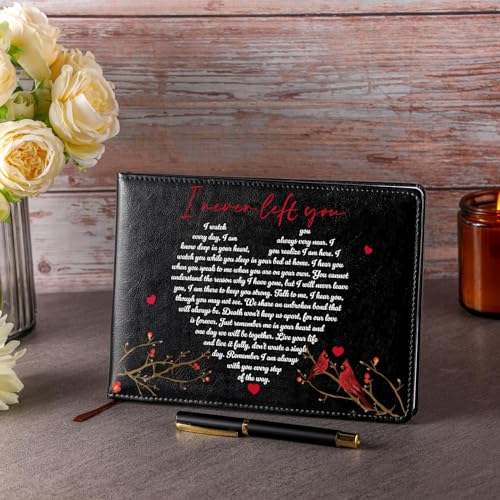 Yingzhao Memorial Funeral Guest Book with Pen 144 Pages Cardinal Funeral Guest Sign in Book for Memorial Service Celebration of Life Party Supplies in Loving Memory(Heart) - style: Heart