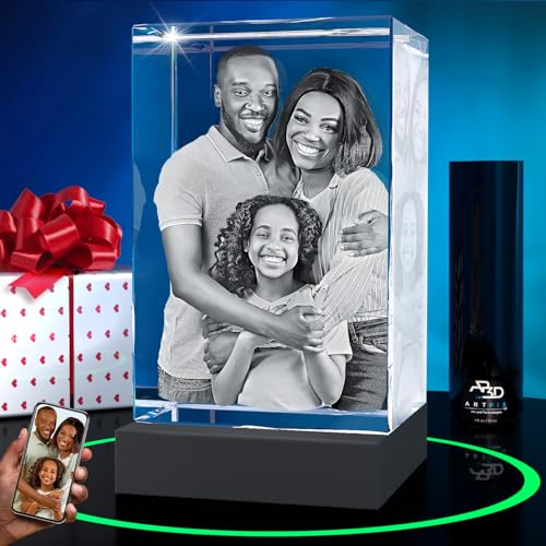 ArtPix 3D Premium Crystal Photo, Personalized Gifts for Women, Wife, Mom, Her, Him, Men, Great Customized Gift With Your Own Photo - Anniversary, Wedding, Birthday - color: Portrait, size: Large Premium