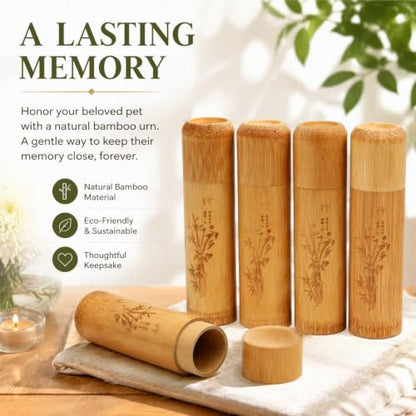 Small Bamboo Scattering Urn Tube, Ashes Biodegradable Scattering Cremation ECO Biodegradable Friendly Mini Spreading Cremation for Human Ashes Pet Dog Cat Ashes