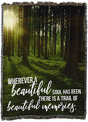 Pure Country Weavers Wherever A Beautiful Soul Has Been There is A Trail of Beautiful Memories XL Blanket - Sympathy Bereavement Gift Tapestry Throw Woven from Cotton - Made in the USA (82x62) - color: Beautiful Soul, size: 82" x 62"