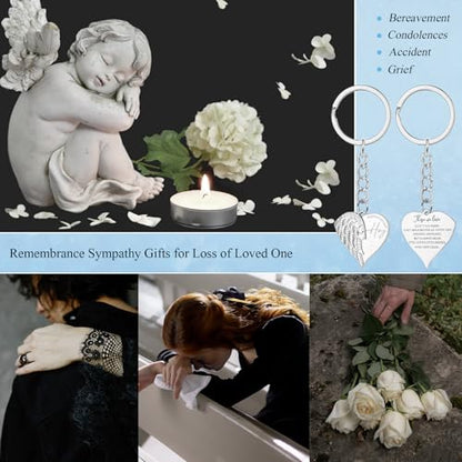 Ecally 40 Set Funeral Favors for Guest Celebration of Life Keychains Memorial Service Sympathy Gifts for Family Church Decoration (Angel) - style: Angel