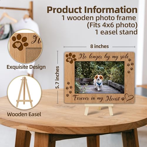Picture Frames 4x6 | Dog Memorial Death Sympathy Gifts Wooden Picture Frame for Dog Lover, Pet Loss Sympathy Gift Desk Tabletop Shelf Decor (A17) - style: forever in my heart