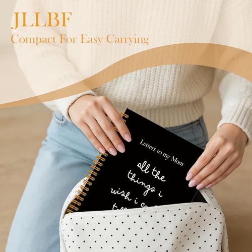JLLBF Letters to My Mom Spiral Notebook, Black Grief Journal Notebooks for Loss of Mom, Sympathy Gifts for Loss of Mother, Remembrance Bereavement Gift Journal Notebook, 5.5x8.3 Inch - color: Black Letters Mom