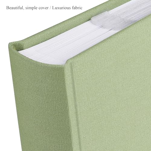 1DOT2 Photo Album with Writing Space, 100 Pages, Linen Cover, Sage Green - color: Sage Green