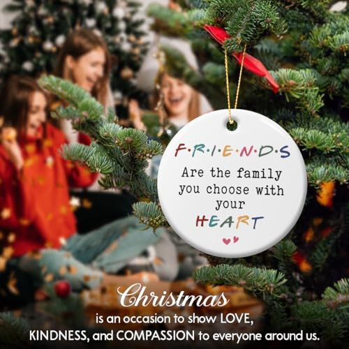 Friend Gift - Christmas Decorations Ornaments, Ceramic Friendship Ornament, Sentimental Best Friend Birthday Gifts for Women, Unique Fun Gift for Female Friends - style: Friend