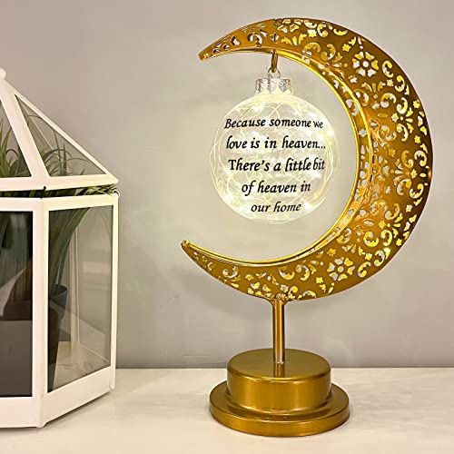Besoamo Memorial Moon Lamp Sympathy Gifts for Loss of Loved One, Bereavement Condolences Remembrance Gifts, in Memory of Mom Dad Loved One, Moon Decor for Bedroom Tabletop, Warm Light - color: Warm