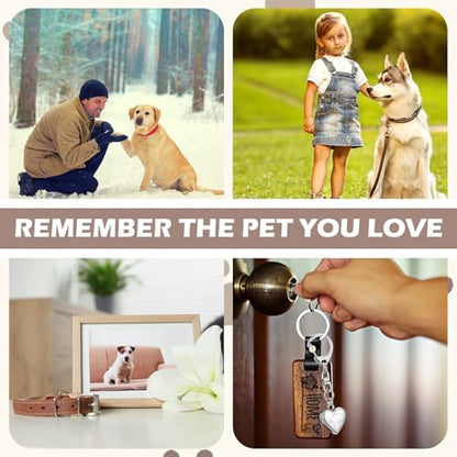 Tondiamo 4 Pcs Pet Urn Keychain for Dog Ashes Heart Shaped Dog Ashes Keychain Stainless Steel Pet Ashes Keepsake Paw Print Memorial Urn for Cat Puppy Loss of Sympathy Gifts Cremation Jewelry