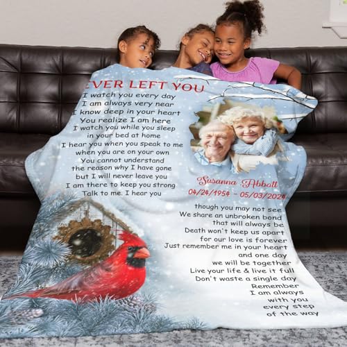 Personalized Memorial Blankets with Photos, in Memory of Loved One Gifts, Sympathy Bereavement Cardinal Blanket for Loss of Mom Dad Grandma Husband Son Daughter - color: New Arrivals-3