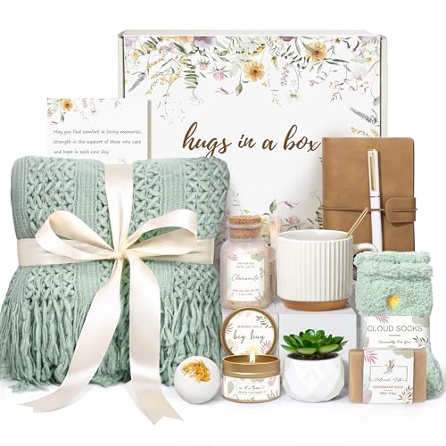 Gifts for Women Get Well Soon Self Care Package Box Sending Hug Baskets | Thinking of You Gift for Women Her New Mom Best Friend Birthday (Sage Green) - color: Light Green