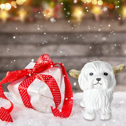 Jetec Angel Dog Memorial Christmas Ornaments for Tree Malta with Gold Wings Hanging Ornament Remembrance Pooch Gifts for Christmas Xmas Loss of Dog