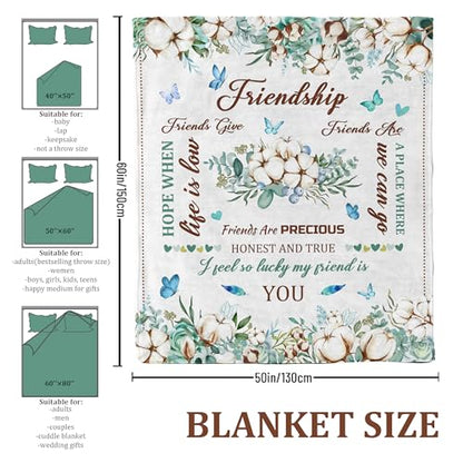 Best Friend Birthday Gifts for Women, Gifts for Best Friend Woman, Friendship Unique Gifts, Bestie BFF Soul Sister Graduation Gift Ideas for Women Blanket 60"x 50" - color: Friendship Gifts