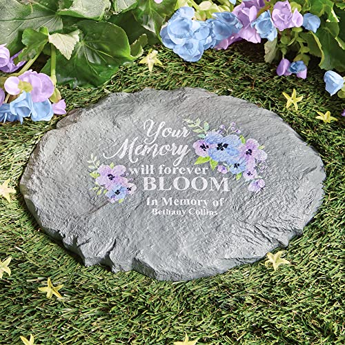 Let's Make Memories Personalized Sympathy Garden Stone - Memories Bloomed - Condolence & Memorial Gift - Customize with Message -11" Lx6 Wx3 D - style: Your Memory Will Forever Bloom