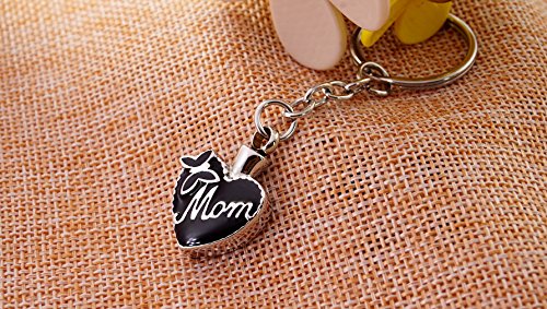 COCO Park Love Mom Ashes Key Ring Urn Pendant Cremation Jewelry Memorial Keepsake Stainless Steel Keychain