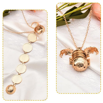 YALLNASL Angel Wing Locket Necklace With Photo Album Necklaces Memorial Gifts for loss of Daughter Son Christmas Birhthday Gift - color: Gold