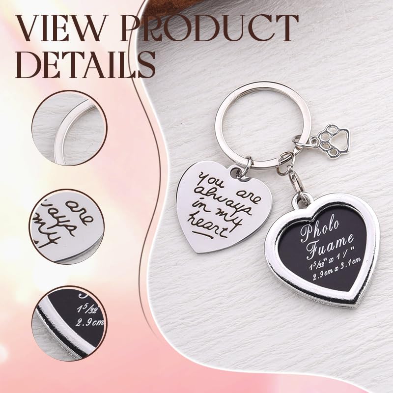 Pet Memorial Gifts Photo Keychain for Loss of Dog Remembrance Sympathy Gift Dog Photo Frame chain for Pet Memorial Keychain You Are Always in My Heart