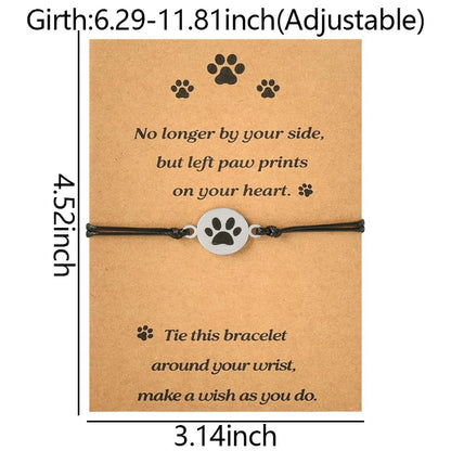 Sisadodo Loss of Dog Cat Sympathy Gifts for Men Women Cat Dog Paw Bracelet for Cat Dog Lover Gifts for Friends Paw Print Bracelets