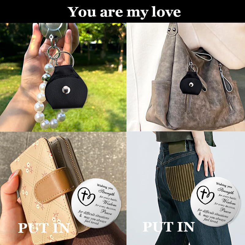 Pocket Hug Token for Women Mom Friend Birthday gifts for Her Him Long Distance Gifts for Men Dad Son Inspirational Keychain - color: Wishing You Strength