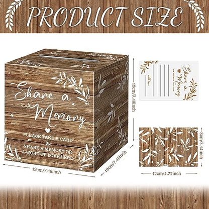 Pajean 50 Share a Memory Cards and Box, Wood Color, Classic - color: Wood Color, style: Classic
