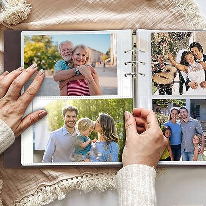 SEEHAN 4x6 Photo Album Holds 200 Photos Small Photo Album 4x6 Family Picture Album Memory Photo Book - color: Army Green