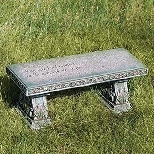 Joseph's Studio by Roman, 15" Memorial Bench with Verse Inscribed on Top, Resin, Small