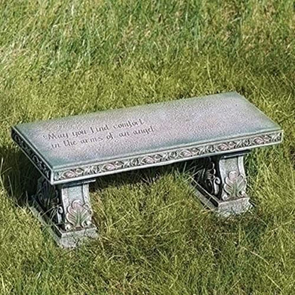 Joseph's Studio by Roman, 15" Memorial Bench with Verse Inscribed on Top, Resin, Small