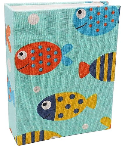 Small Photo Album for Kids, 100 Pockets 4x6 Bookshelf Baby Picture Album, Slip-in Linen Cover Photo Book for Family(Fish) - color: Fish