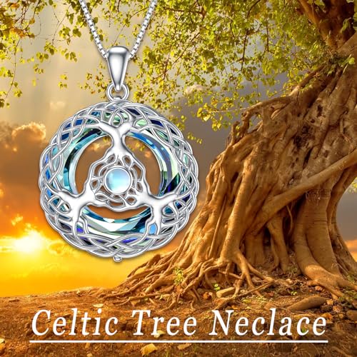 WINNICACA Celtic Knot Necklace 925 Sterling Silver Celtic Pendant Irish Urn Necklace Jewelry Birthday Anniversary Valentine's Day Gifts for Her Women Wife Girlfriend Daughter - style: 5-Celtic Tree of Life Necklace