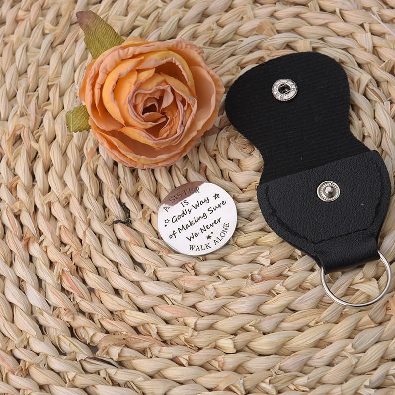 Pocket Hug Token for Women Men Him Birthday Inspirational Gifts for Daughter Friend Long Distance Gifts for Wife Mom - color: A Sister Never Walk Alone